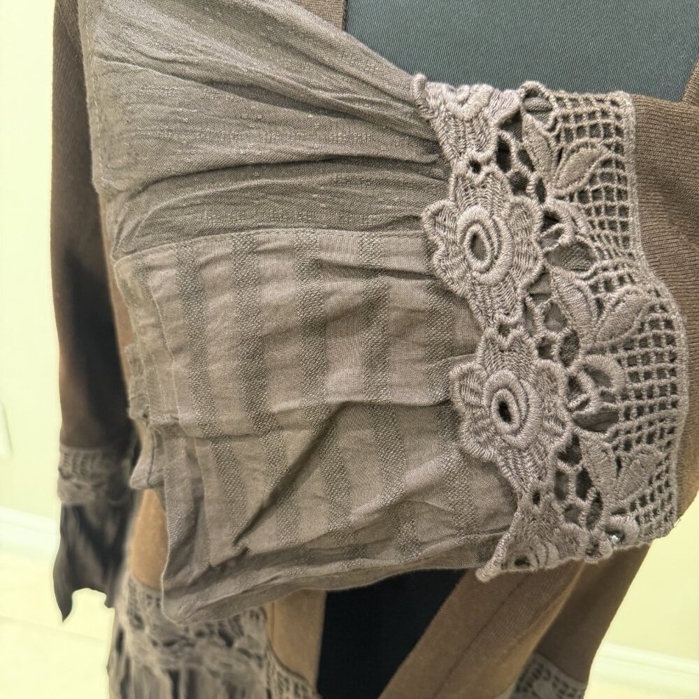 Young Threads Boho Kimono Shrug Size Small Truffle Brown - Picture 6 of 7